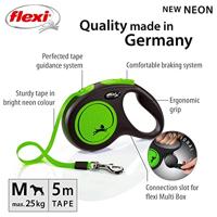 Hondenriem Flexi NEW NEON 5 m Maat M Groen - thumbnail