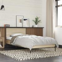 Bedframe bewerkt hout en metaal sonoma eikenkleurig 90x190 cm - thumbnail