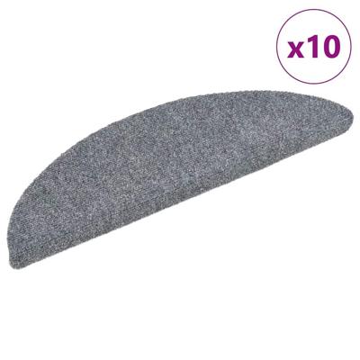 VidaXL Trapmatten zelfklevend 10 st 56x17x3 cm naaldvilt lichtgrijs