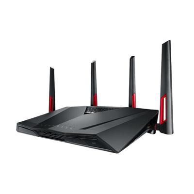 Asus RT-AC88U Gaming router (Ai Mesh WLAN-systeem, WiFi 5 AC3100, Gaming Engine, 8x Gigabit LAN Link Aggregation, 1.4 GHz DC CPU, Alexa & IFTTT & App-bediening, AiProtection, USB 3.0)