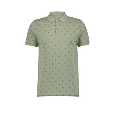 HEMA regular fit polo PEARLAND met all over print groen