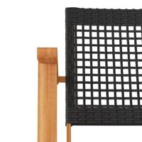 Tuinnstoelen 2 st poly rattan en acaciahout zwart - thumbnail
