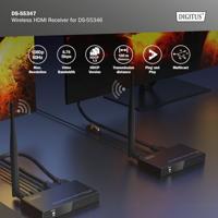 Digitus DS-55347 HDMI-ontvanger 100 m 5 GHz 1920 x 1080 Pixel Geïntegreerde LED-weergave, Met loop-functie, Veilige draadloze overdracht - thumbnail