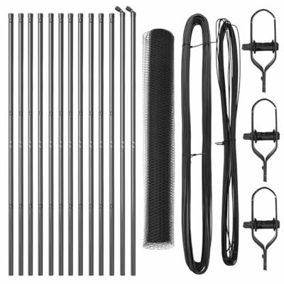 VidaXL Afrasteringspaal grijs 25 x 1,4 m (25 mm gaas) staal en pvc