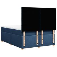 Boxspring met matras stof blauw 140x200 cm - thumbnail