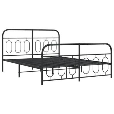 Bedframe met hoofd- en voeteneinde metaal zwart 140x190 cm Bedframe met hoofd- en voeteneinde metaal zwart 140x190 cm