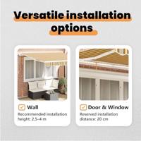 VidaXL Inklapbaar zonnescherm multikleur 350 x 250 cm stof - thumbnail