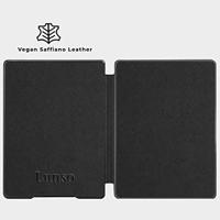 Lunso - Kobo Aura H2o edition 1 hoes (6.8 inch) - Vegan Saffiano Leren sleep cover - Zwart - thumbnail