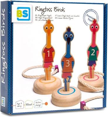 BS Toys ringwerpen vogels hout - werpspel