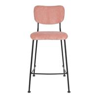 Zuiver Benson barkruk H65 gestoffeerd pink - thumbnail