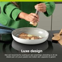 BE Living Koekenpan ø 30 cm - keramische anti-aanbaklaag - PFAS-vrij - geschikt voor alle warmtebronnen - wit - thumbnail