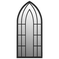 VidaXL Tuinspiegel 70x30 cm ijzer zwart - thumbnail