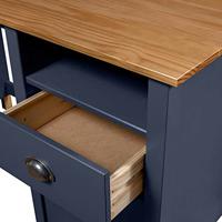 VidaXL Bureau hill 3 lades 120x50x74 cm massief grenenhout grijs - thumbnail