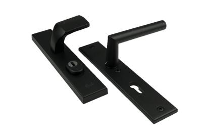 AMI Veiligheidsbeslag 251/15 Kt92 Knop 144, Deurkruk 374 Profielcilinder 92 Zwart Deurdikte 38/42 R9005Str - 739760