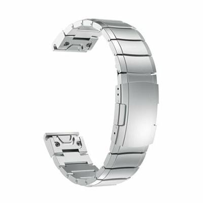 By Qubix - Stainless steel schakelband - Zilver - Compatible met Garmin Descent G2 - Compatible Garmin bandje - Bandbreedte: 22mm