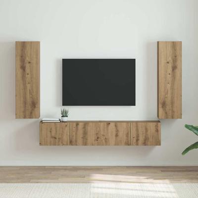 TV Wandkast 2 pcs Ambachtelijk eiken 30 x 31 x 100 cm