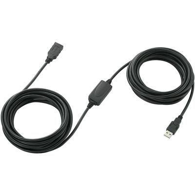 Renkforce USB 2.0 Verlengkabel [1x USB-A 2.0 stekker - 1x USB 2.0 bus A] 10.00 m Zwart Vergulde steekcontacten