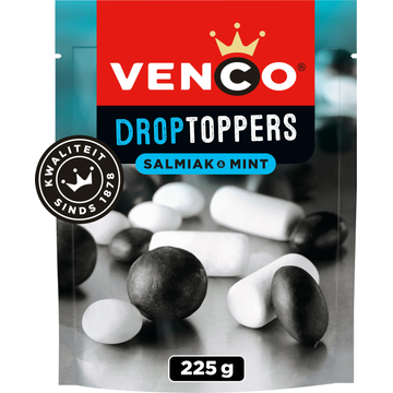 Venco Droptoppers Salmiak & Mint 225 g bij Jumbo