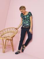 Rechte chino-zwangerschapsbroek, binnenbeenlengte 82 cm marine grijs - thumbnail