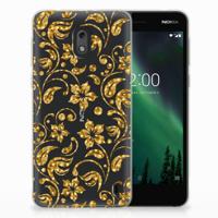 Nokia 2 | TPU Case | Gouden Bloemen - thumbnail