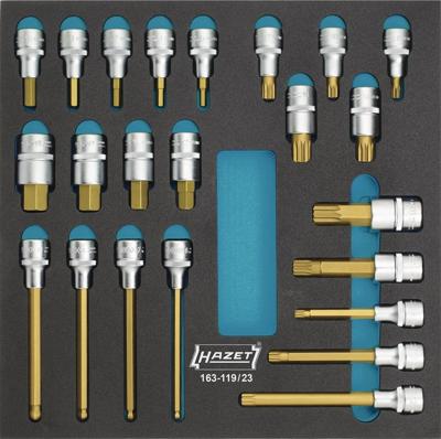 Hazet 163-119/23 163-119/23 Dopsleutel-bitinzetset 1/2 (12,5 mm) 23-delig