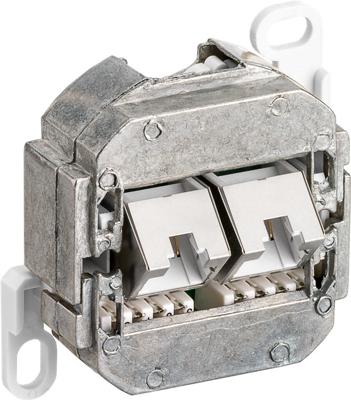 RJ45 Wandcontactdoos Opbouw - 2x RJ45 - CAT-5e - Afgeschermd - Incl. Afdekraam - Netwerkdoos - 10 Gigabit - Wit RJ45 Wandcontactdoos Opbouw - 2x RJ45 - CAT-5e - Afgeschermd - Incl. Afdekraam - Netwerkdoos - 10 Gigabit - Wit