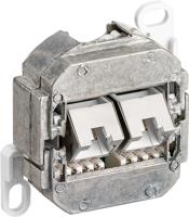 RJ45 Wandcontactdoos Opbouw - 2x RJ45 - CAT-5e - Afgeschermd - Incl. Afdekraam - Netwerkdoos - 10 Gigabit - Wit - thumbnail