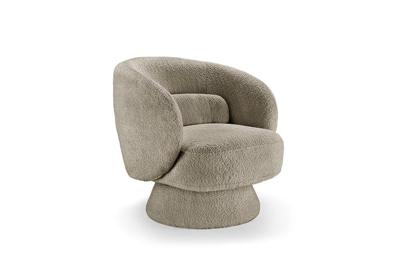 Design draaifauteuil BOSSA NOVA taupe bouclé - 43527