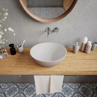 Opbouwwastafel Ideavit Solidthin 39x39x14.5 cm Solid Surface Grijs Beige Ideavit - thumbnail