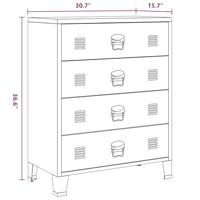 Ladekast industrieel 78x40x93 cm metaal antracietkleurig - thumbnail
