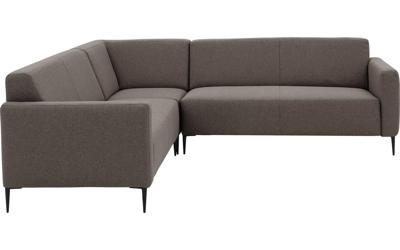 Goossens Bank Key West bruin, stof, 2,5-zits, modern design