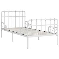 Bedframe met lattenbodem metaal wit 90x200 cm - thumbnail