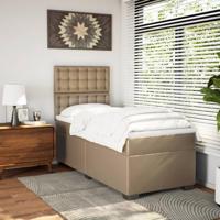 Boxspring met matras kunstleer cappuccinokleurig 80x200 cm - thumbnail