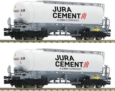 Fleischmann 6660090 N set van 2: Silowagen Jura Cement van de Wascosa