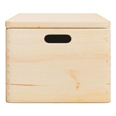 Houten kist met deksel&handvatten 40x30x23cm massief grenenhout