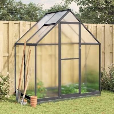 VidaXL Tuinkas met basisframe 169x114x202 cm aluminium antracietkleur