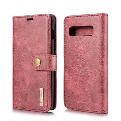 Dg. MING Crazy Horse textuur Flip afneembare magnetische lederen case voor Galaxy S10 met houder & kaartsleuven & portemonnee (rood)