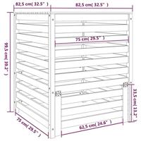 Compostbak 82,5x82,5x99,5 cm massief grenenhout - thumbnail