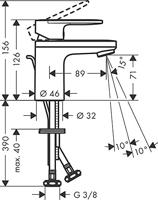 Hansgrohe Wastafelmengkraan Vernis Blend 70 Eengreeps Zonder Afvoer Chroom - thumbnail