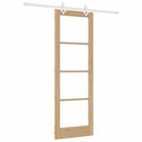 Schuifdeur met Hardware Set 73,5x211 cm Massief Dennehout - thumbnail