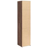 Hoge kast 40x41x185 cm bewerkt hout bruin eikenkleurig - thumbnail