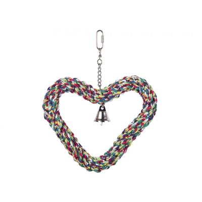 Nobby Cage Toy, hart katoen flexibel met bel bont 27 x 21 cm