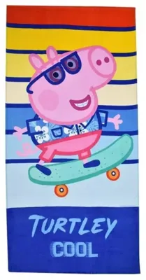 Peppa Pig handdoek skating 70 x 140 cm