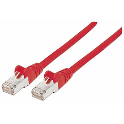 Intellinet 740944 RJ45 Netwerkkabel, patchkabel CAT 6A S/FTP 5.00 m Rood Folie afscherming, Afscherming gevlochten, Afgeschermd, Halogeenvrij 1 stuk(s)