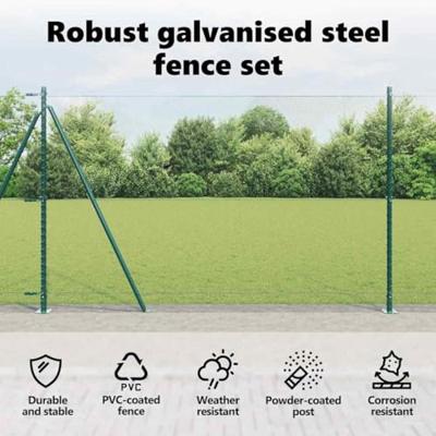 VidaXL Afrasteringspaal groen 10 x 1,4 m (13 mm gaas) staal en pvc VidaXL Afrasteringspaal groen 10 x 1,4 m (13 mm gaas) staal en pvc
