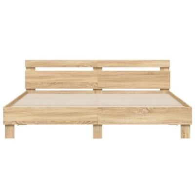 Bedframe met hoofdeinde en LED sonoma eikenkleurig 180x200 cm
