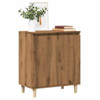 Dressoir 60x35x70 cm bewerkt hout artisanaal eikenkleur - thumbnail