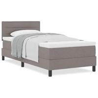 Boxspringbed met matras met matras Taupe 80 x 200 cm Stof - thumbnail