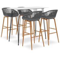 5-delige Barset wit en grijs - thumbnail