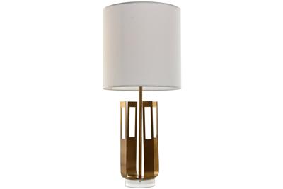 Bureaulamp Home ESPRIT Wit Gouden Ijzer 50 W 220 V 35 x 35 x 78 cm
